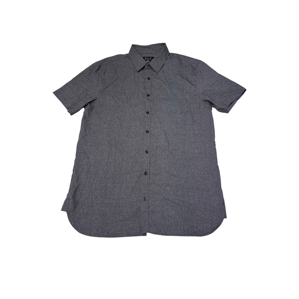BYLT Premium Basics Vista Short Sleeve Button Down Shirt Gray Mens Large